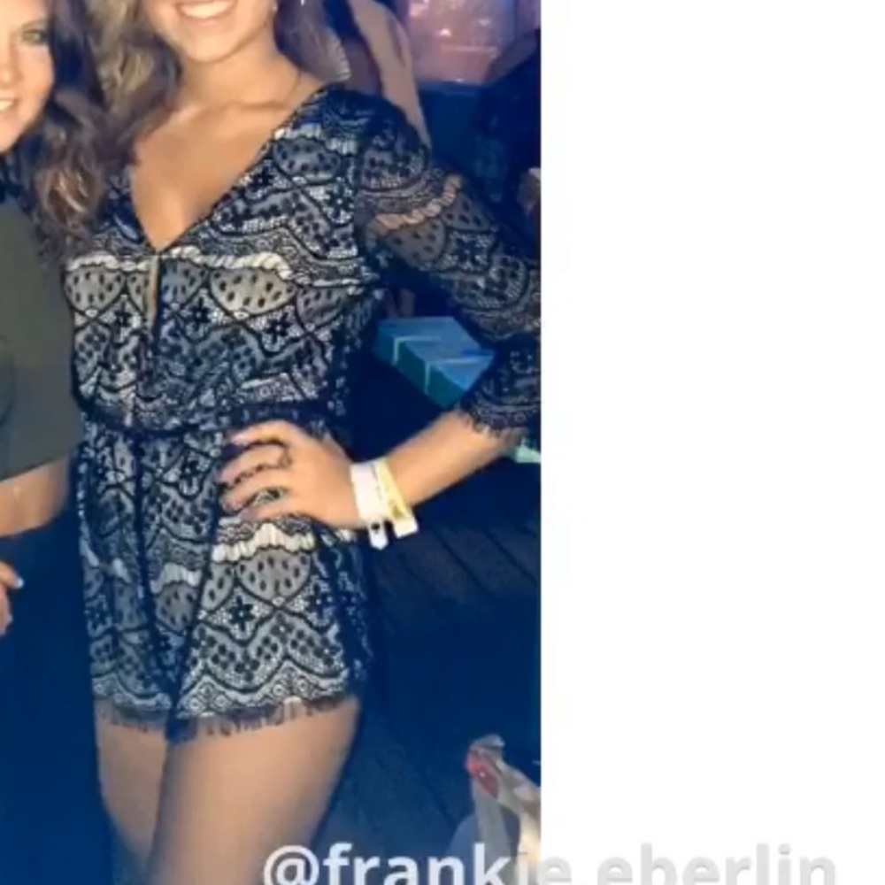 Black lace summer romper